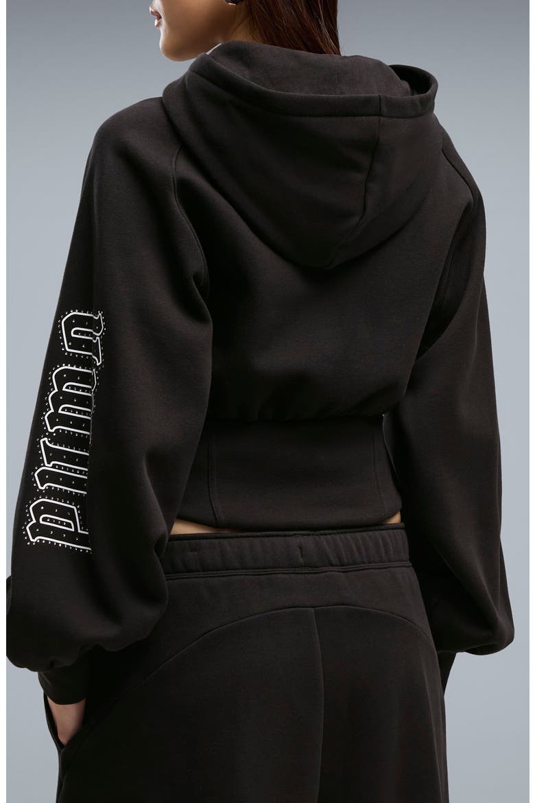 Street Glam Studded Cotton Blend Hoodie, Alternate, color, PUMA BLACK