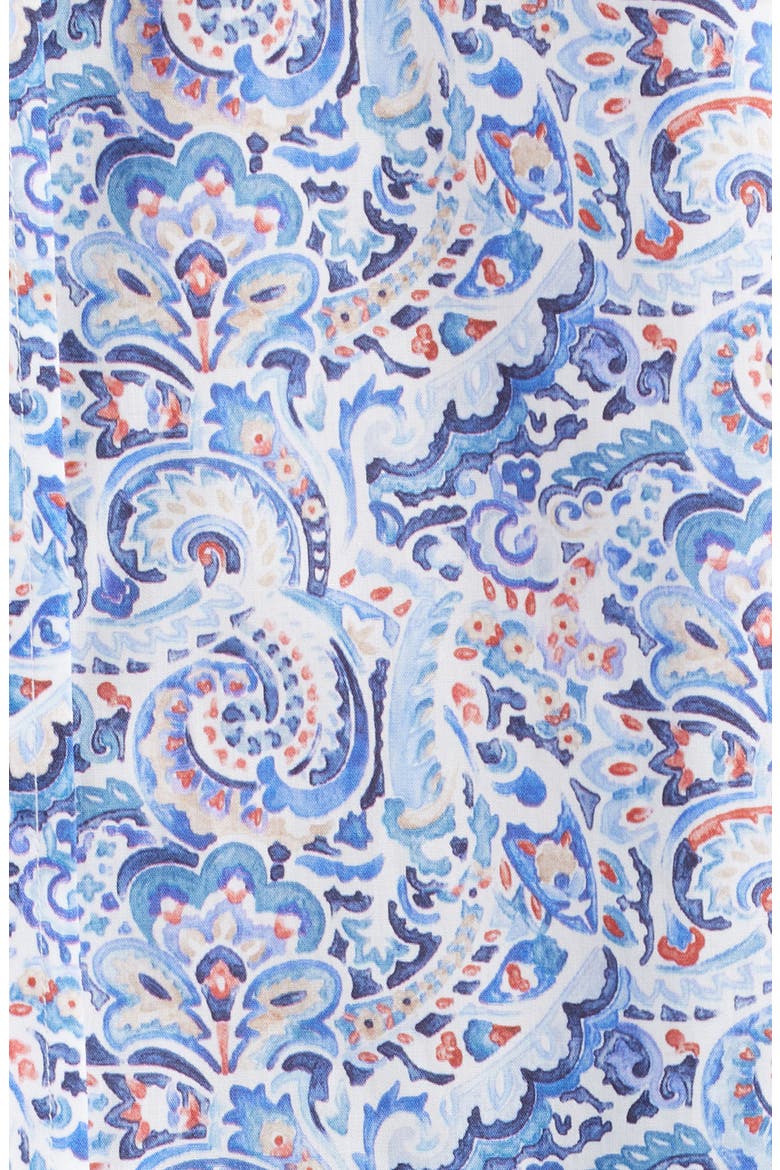 Large Mosaic Print Button-Up Shirt, Alternate, color, BLUE MULTI