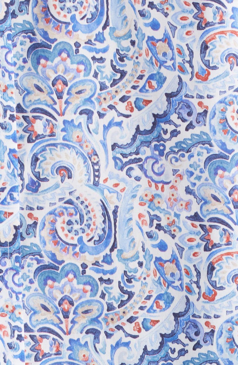 Johnston & Murphy Large Mosaic Print Button-Up Shirt, Alternate, color, Blue Multi