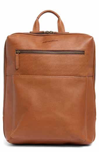 Johnston & Murphy Pebbled Leather Slim Commuter Backpack
