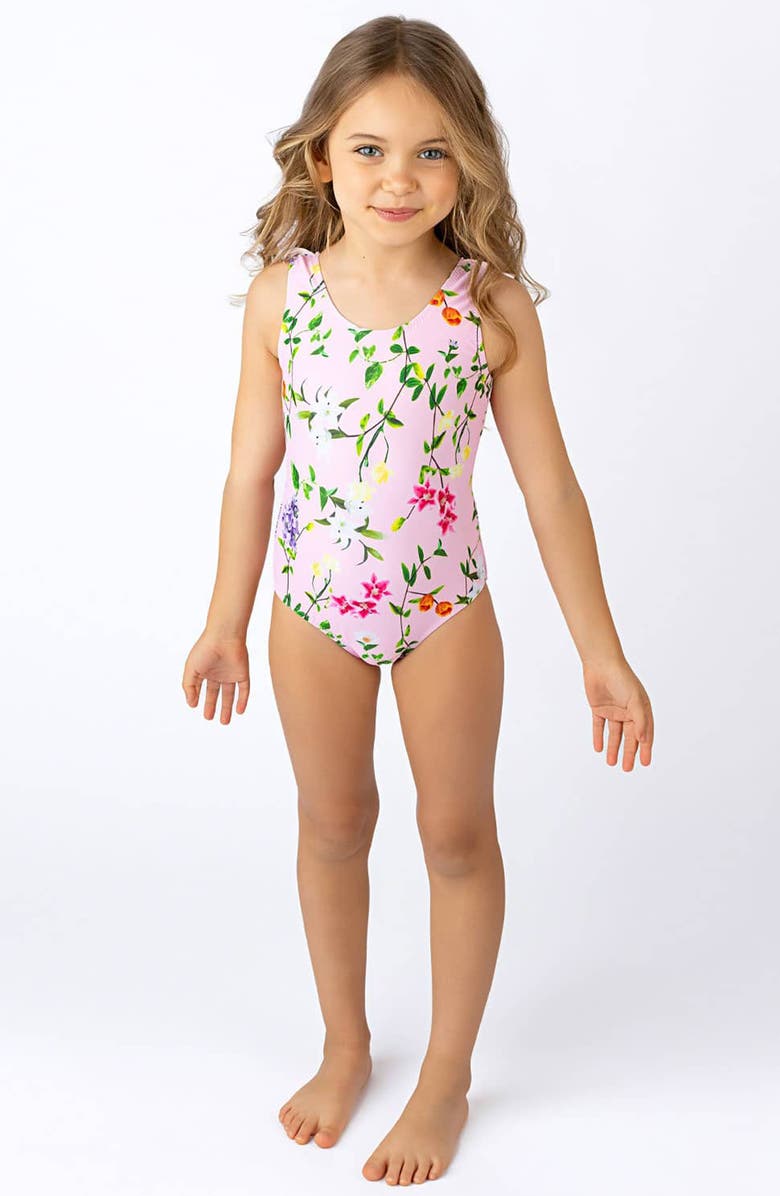 Shade Critters Kids' Wildflowers Fringe Back One-Piece Swimsuit, Alternate, color, 