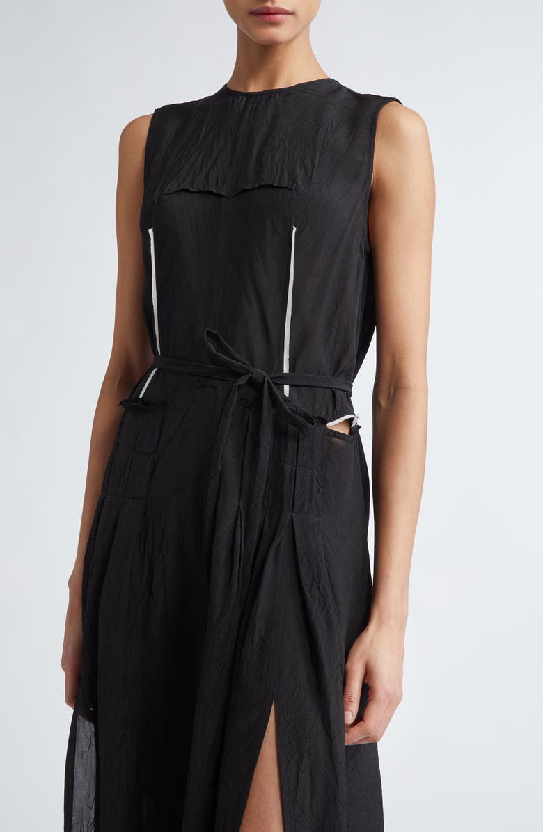 NACKIYÈ Daydream Crinkle Woven Belted Midi Dress, Alternate, color, 