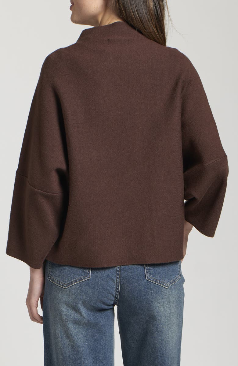 APNY Funnel Neck Patch Pocket Sweater, Alternate, color, Chocolate Brown