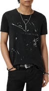 John Varvatos Raw Edge Zipper Graphic T-Shirt