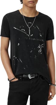 John Varvatos Raw Edge Zipper Graphic T-Shirt