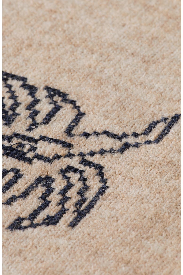Embroidered Crewneck Cardigan, Alternate, color, OATMEAL MELANGE