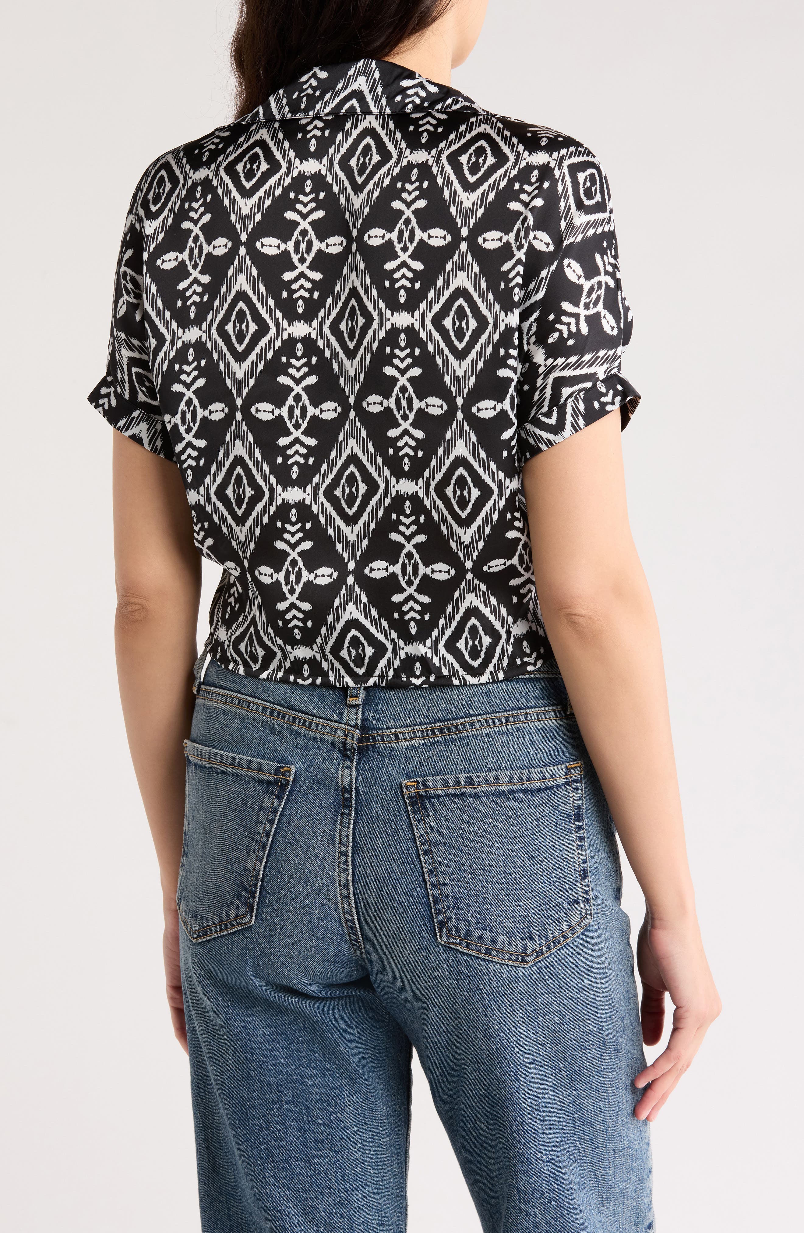 Spread Collar Wrap Crop Top - image 2