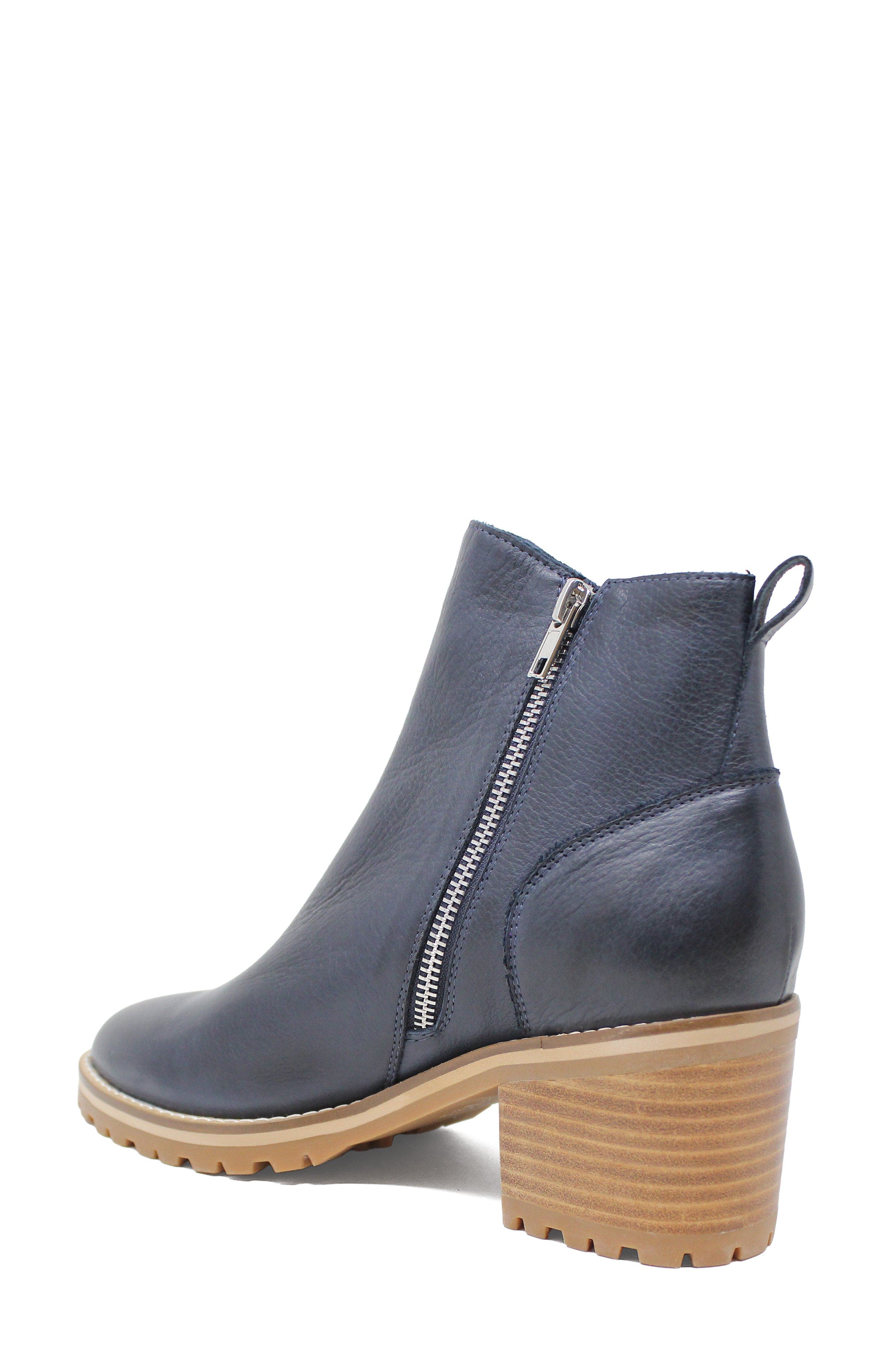 Birdi Heel Boot, Alternate, color, Navy Leather