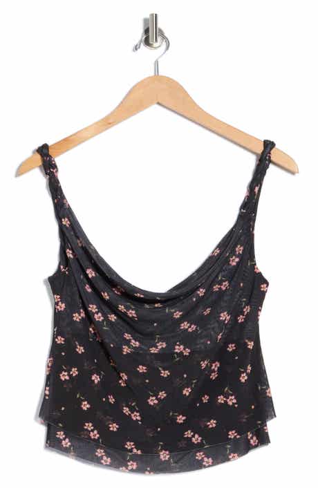 AFRM Asher Floral Ruched Mesh Top