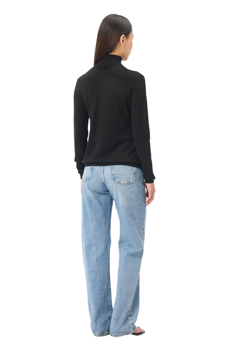 GOBI Mongolian Cashmere Cashmere Silk Turtleneck Sweater, Alternate, color, Black