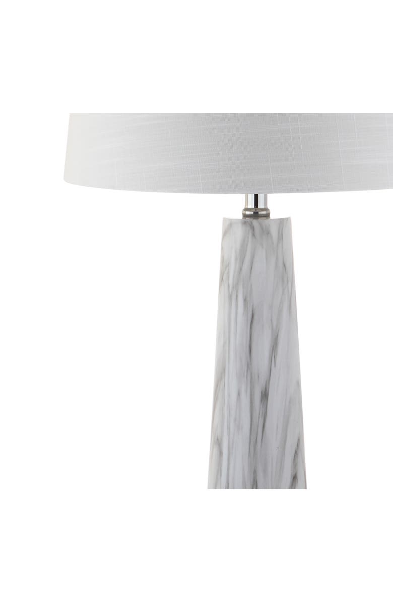 JONATHAN Y Bradley 29" Resin LED Table Lamp, White/Black Faux Marble, Alternate, color, White/Black