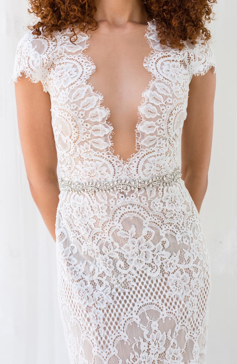 Brides & Hairpins Bronte Crystal Sash, Alternate, color, 