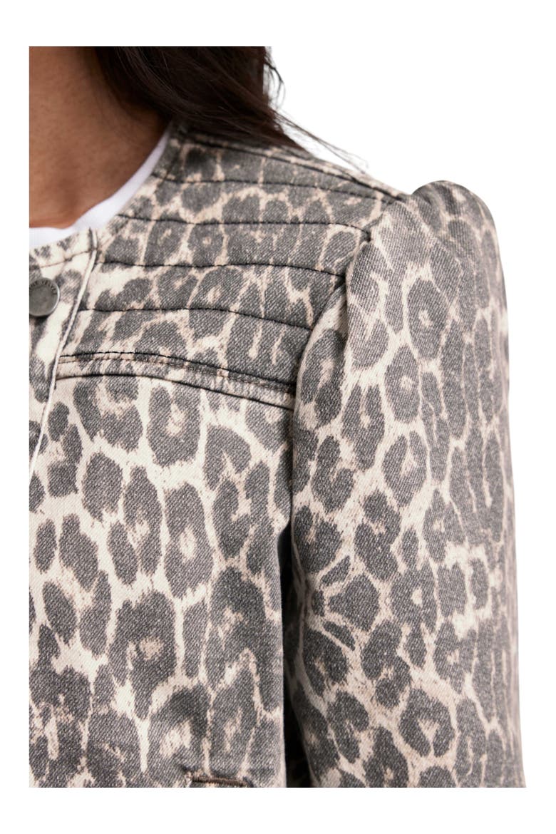 Leopard Print Denim Jacket, Alternate, color, Neutral