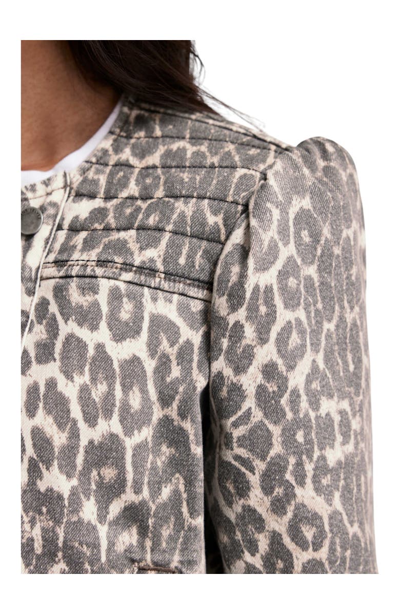MINT VELVET Leopard Print Denim Jacket, Alternate, color, 