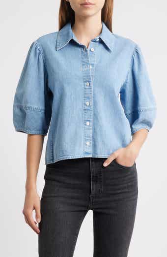 FRAME The Lantern Chambray Button-Up Shirt