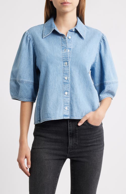 Frame Womens Aphrodite The Lantern Denim Blouse In Blue