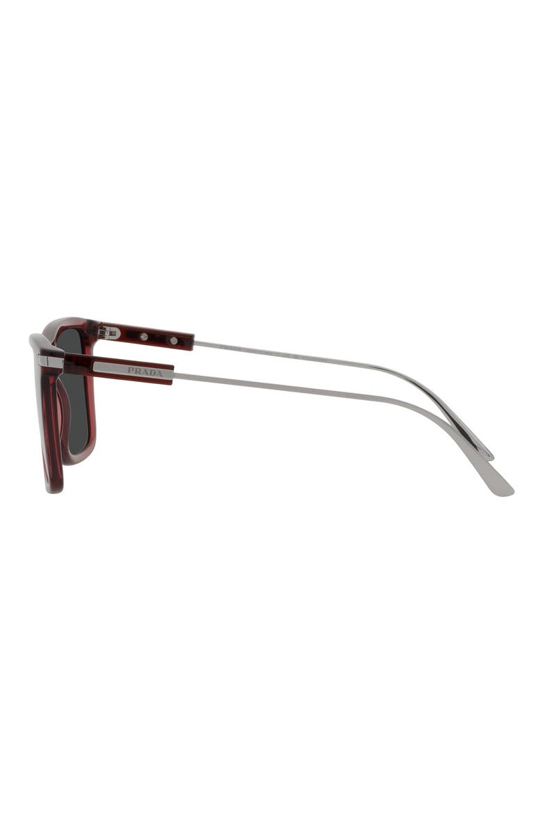 58mm Polarized Rectangular Sunglasses, Alternate, color, BLACK