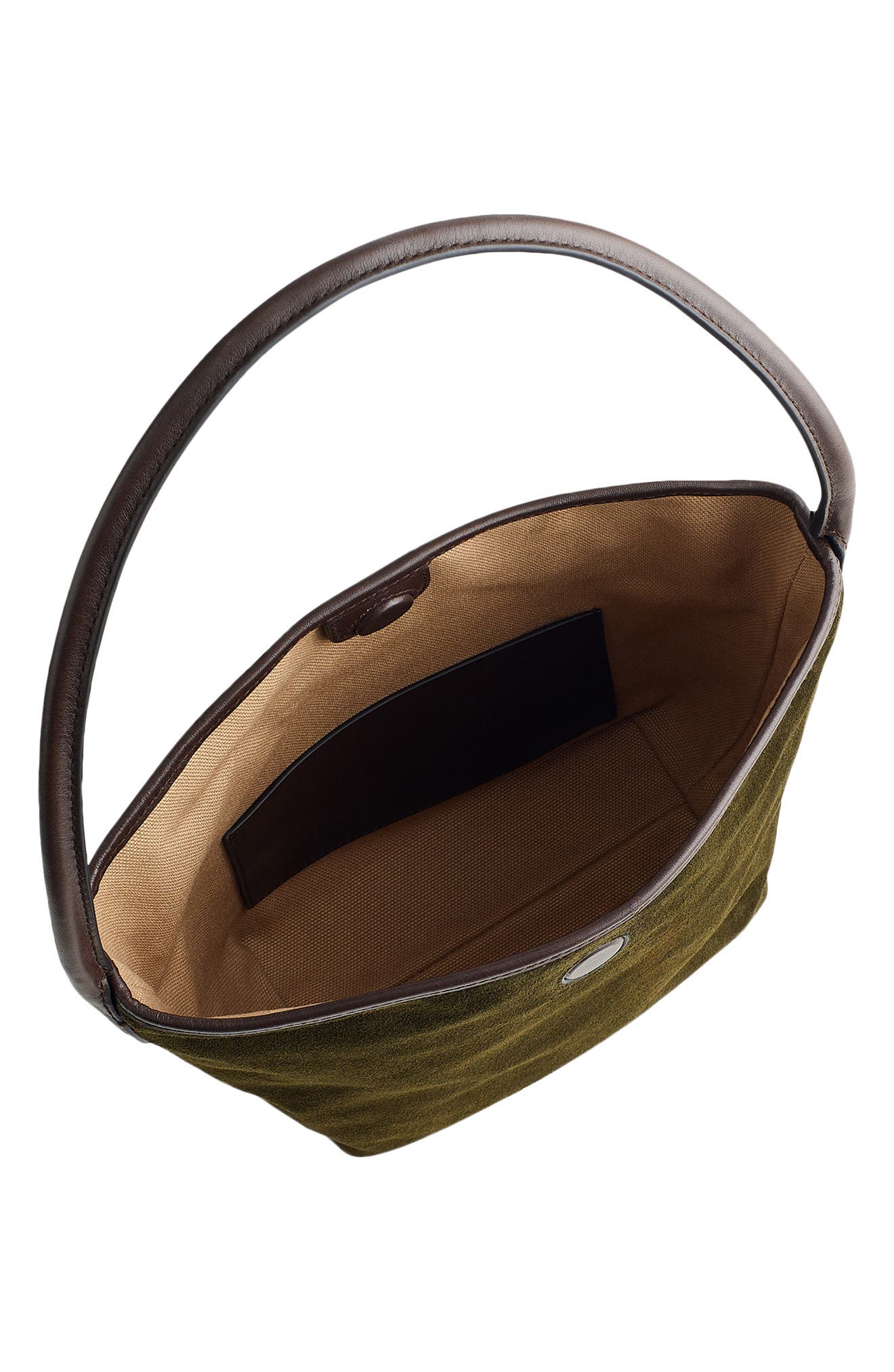The Port Suede Lid Shoulder Bag, Alternate, color, DRIED OLIVE MULTI