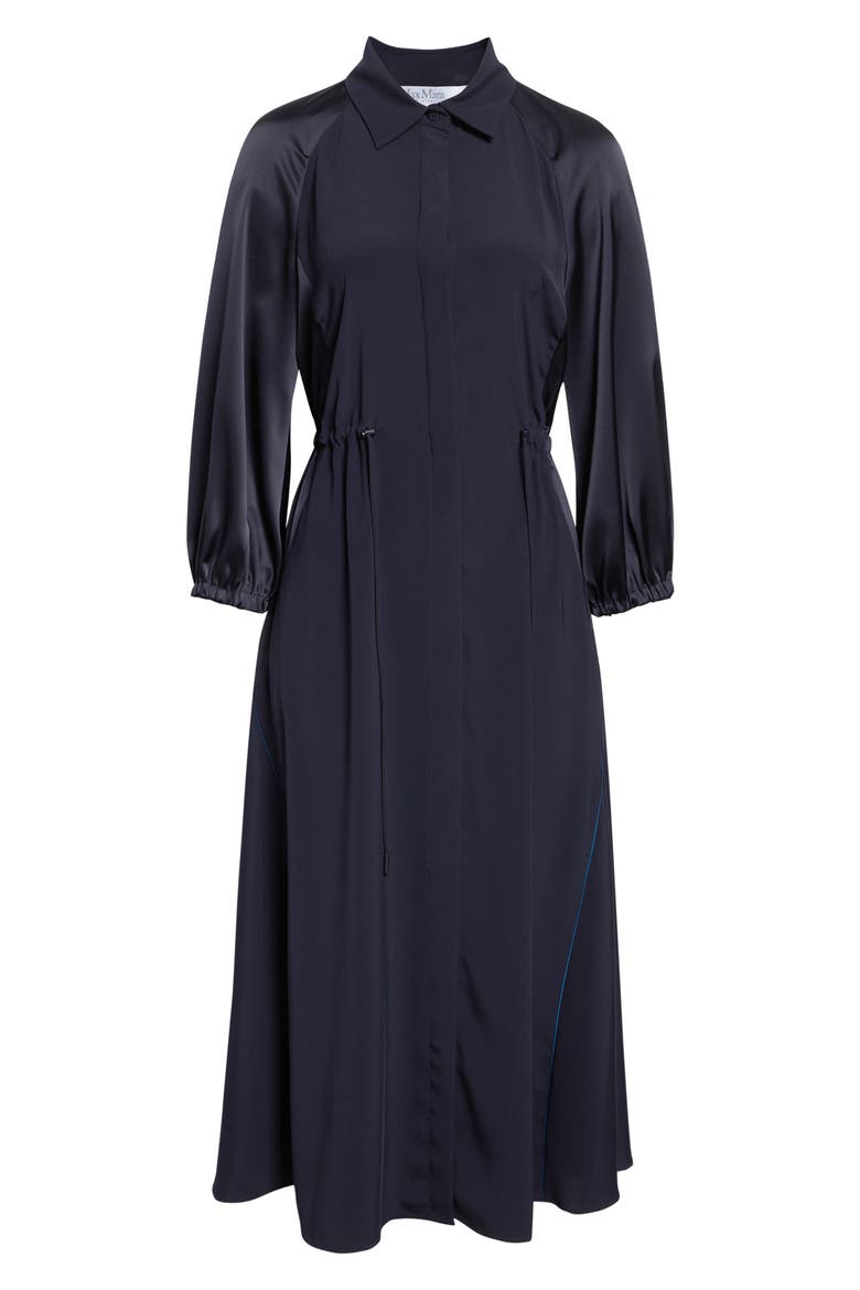 Pelota Drawstring Satin Shirtdress, Alternate, color, ULTRAMARINE