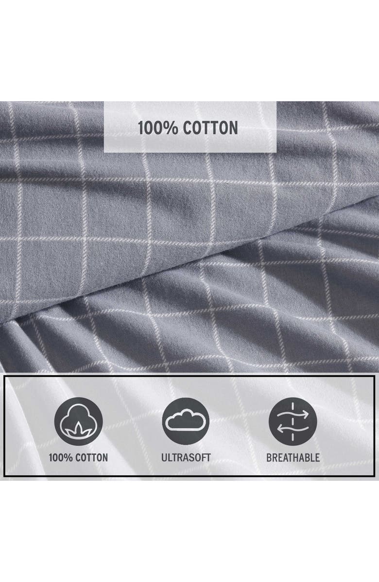 Eddie Bauer Great Plains Plaid Print Flannel Sheet Set, Alternate, color, Medium / Dark Grey