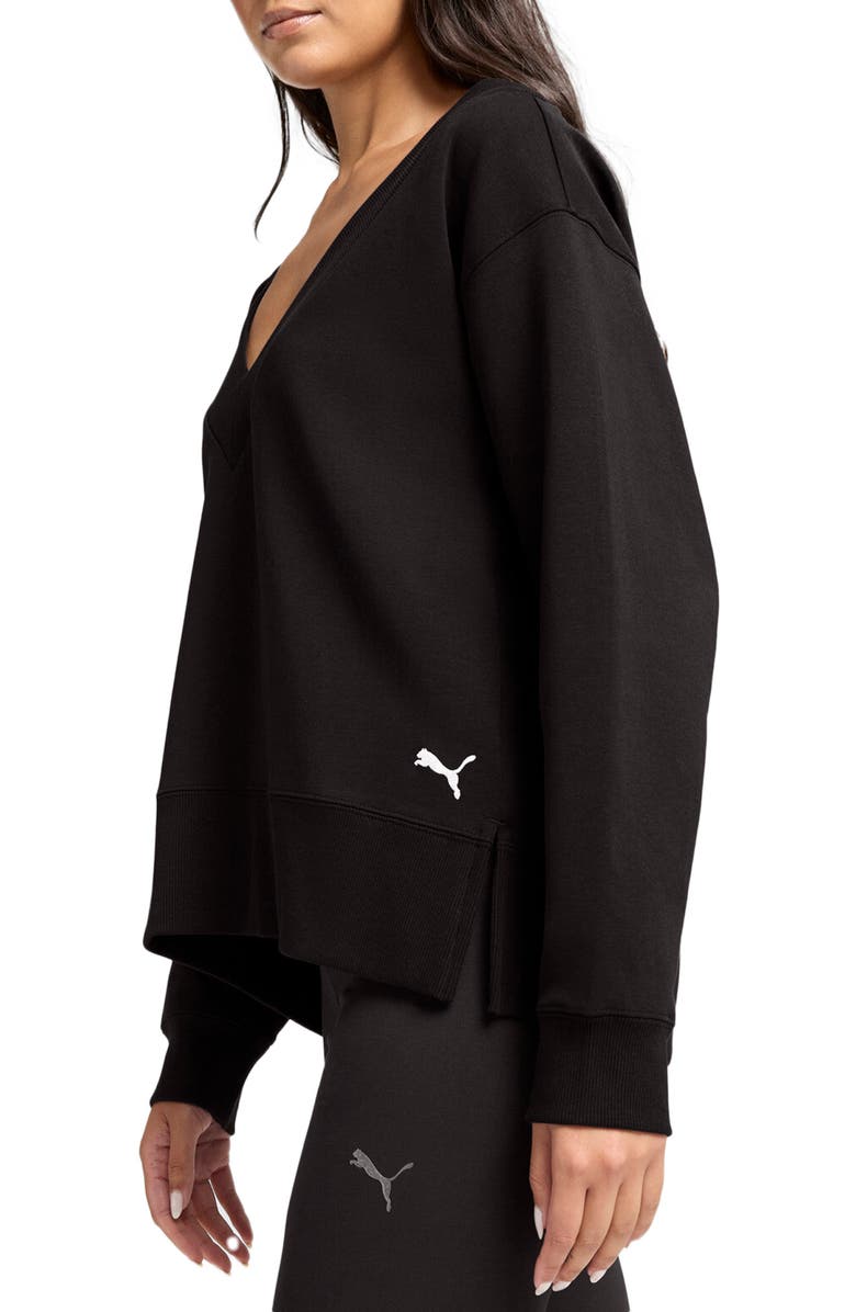 PUMA Essential V-Neck Sweatshirt, Alternate, color, Puma Black