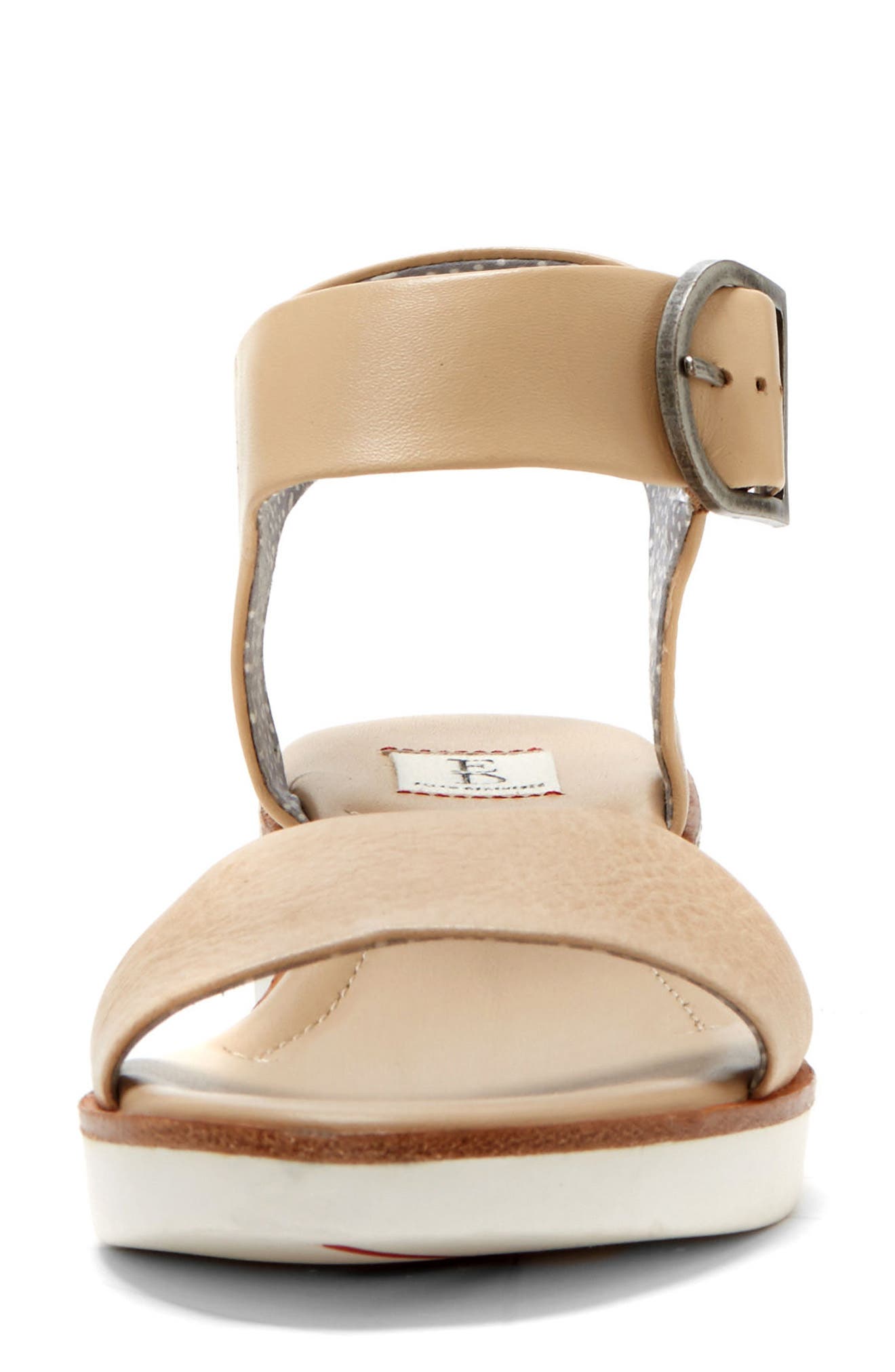 'Stella' Wedge Sandal, Alternate, color, BISQUE LEATHER