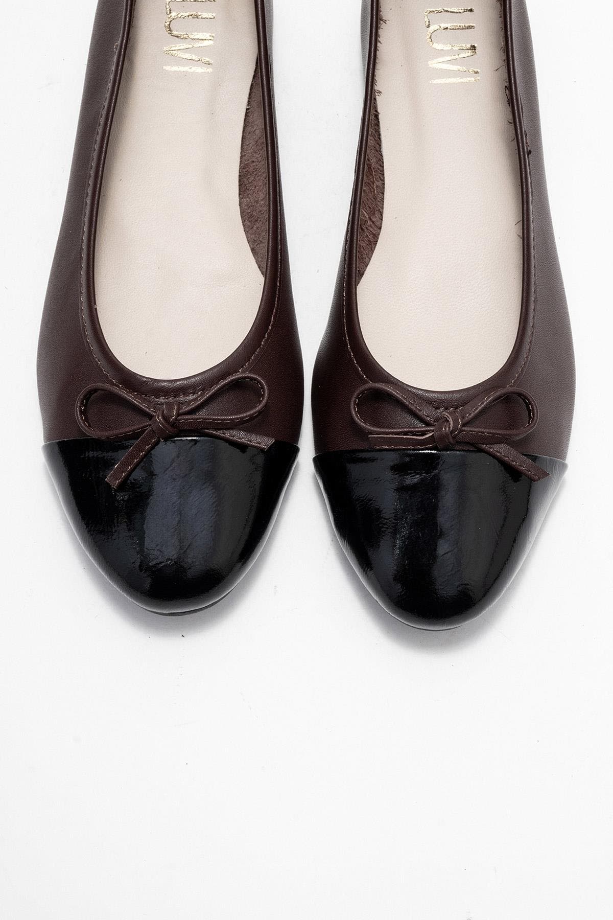 Rayne Cap Toe Leather Ballet Flat, Alternate, color, Brown Black Leather