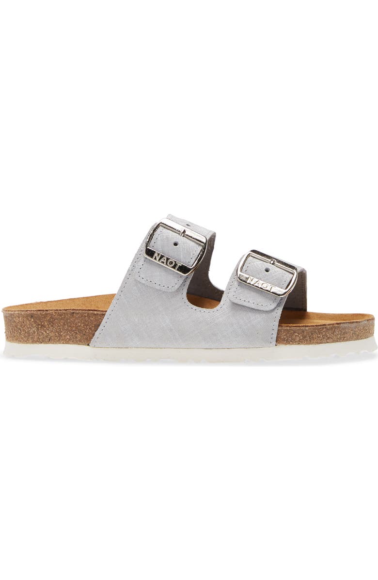 Naot Santa Barbara Water Repellent Slide Sandal, Alternate, color, Grey Linen Leather