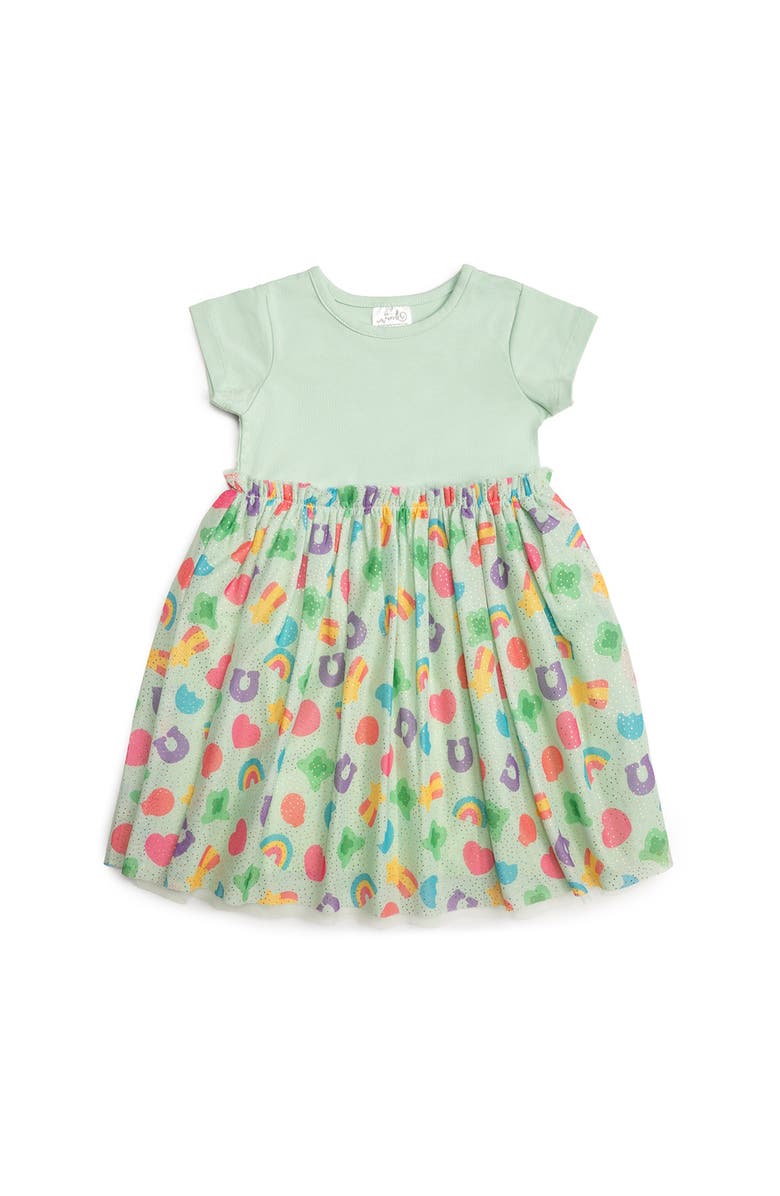 Sweet Wink Lucky Charm St. Patrick's Day Short Sleeve Tutu Dress, Main, color, 