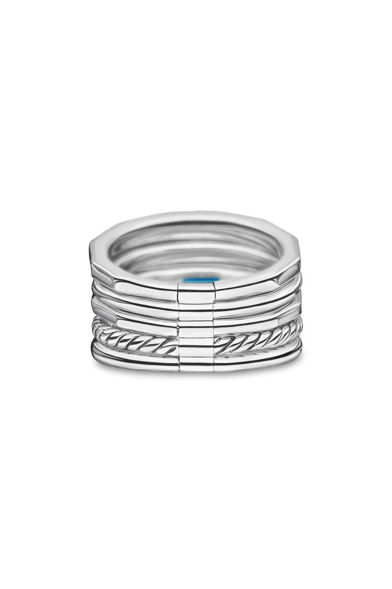 Stax Wide Ring with Hampton Blue Topaz & Diamonds, Alternate, color, HAMPTON BLUE TOPAZ
