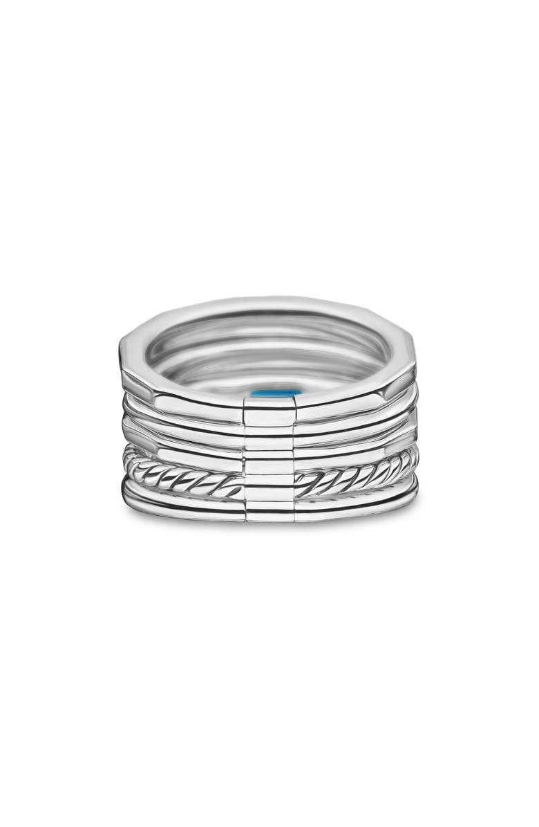 David Yurman Stax Wide Ring with Hampton Blue Topaz & Diamonds, Alternate, color, Hampton Blue Topaz