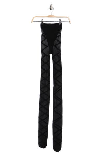 Nordstrom Rack Lace Up Illusion Tights In Black