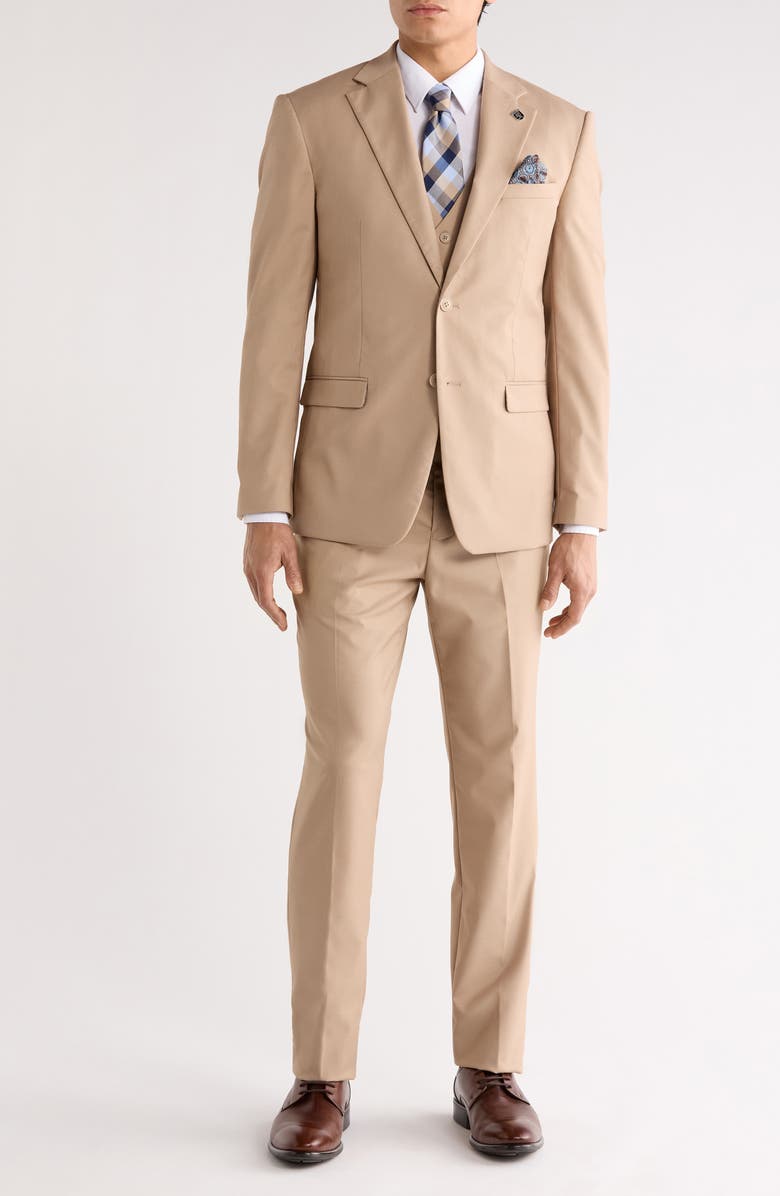 ZEGARIE Classic Fit 3-Piece Suit, Main, color, Tan