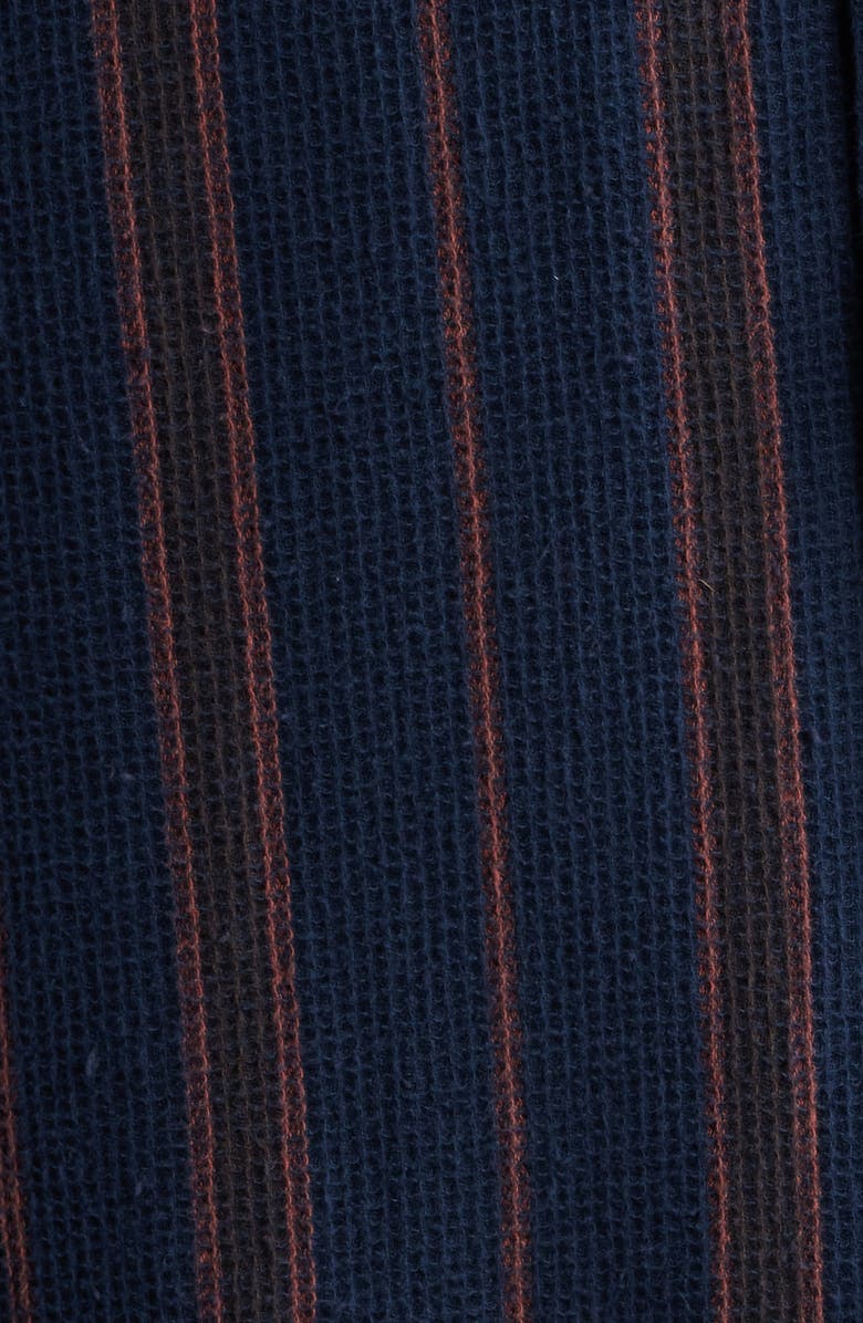 Brixton Bunker Stripe Cotton Waffle Camp Shirt, Alternate, color, 