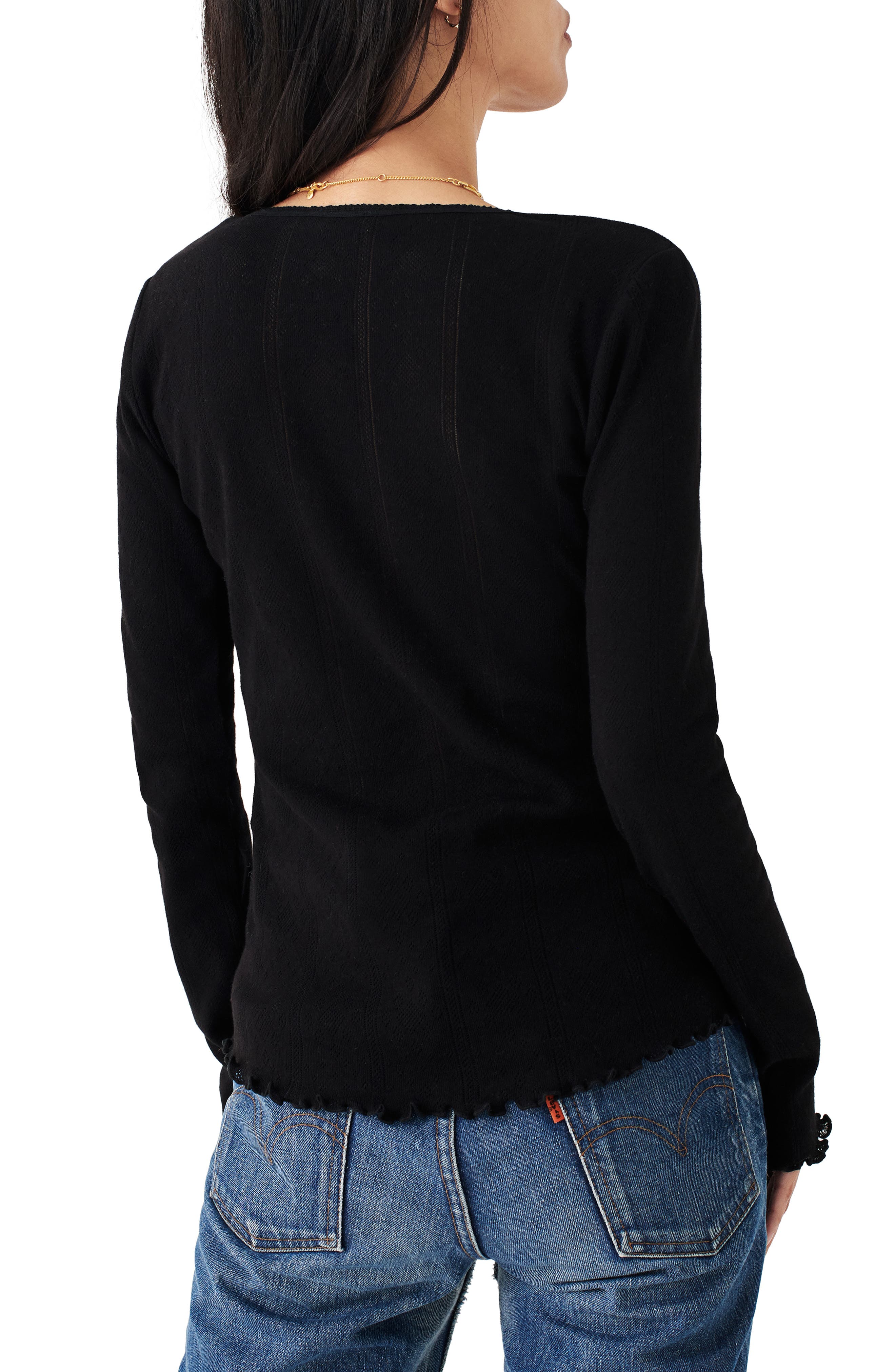 Faherty Pointelle Long Sleeve T-Shirt (Women) | Nordstromrack
