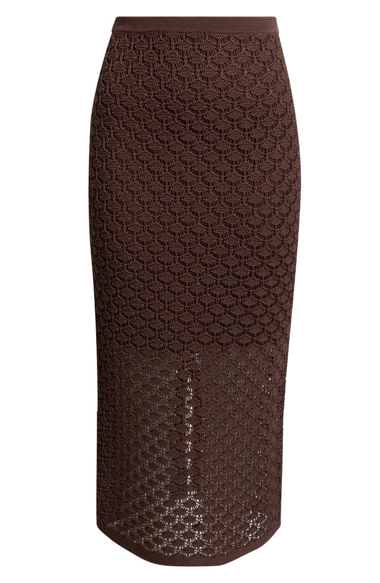 Nordstrom Textured Knit Skirt, Main, color, Brown Roast