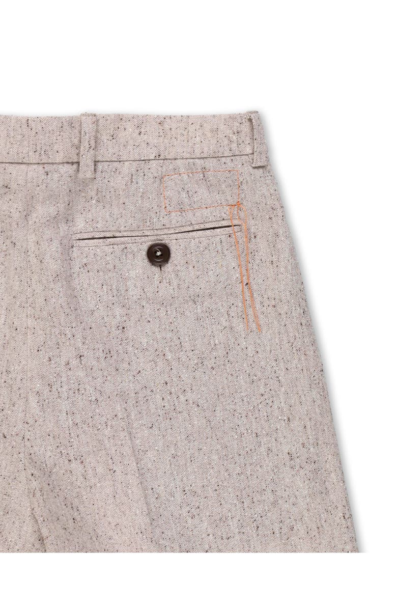 Fortela High-Waisted Pleated Wool Trousers, Alternate, color, Ecru