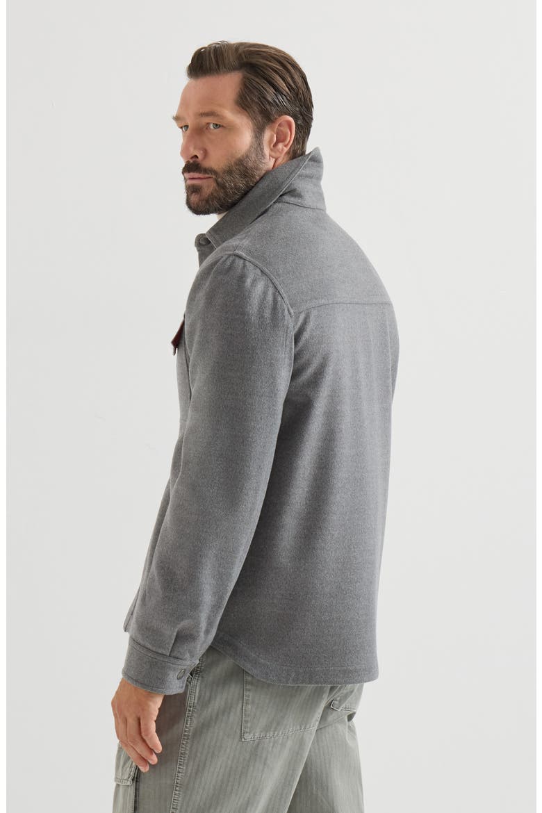 Lightweight virgin wool cloth shirt-style outerwear jacket, Alternate, color, Grey