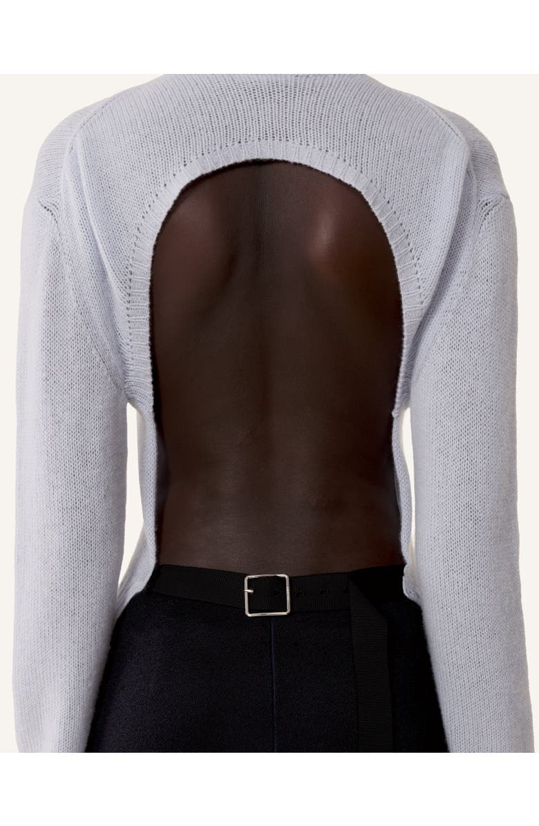 Lanvin Open-Back Sweater In Cashmere, Alternate, color, Sky Blue