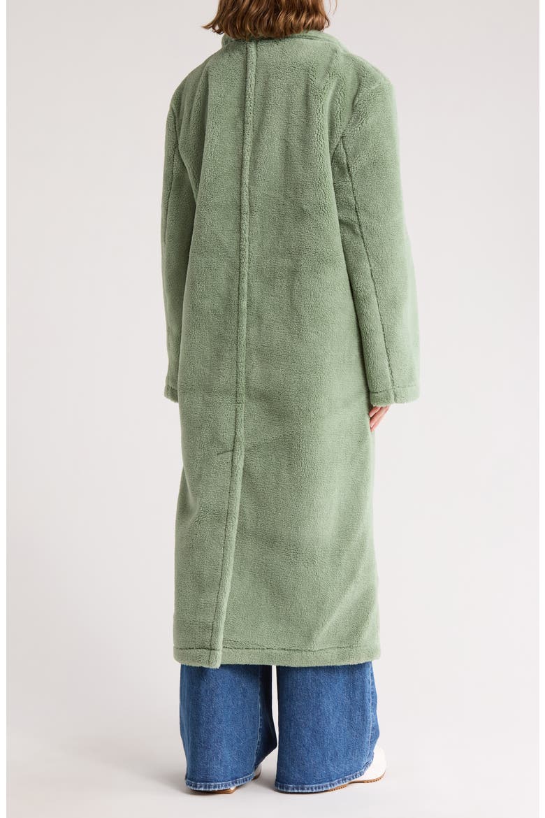 Faux Fur Longline Coat, Alternate, color, LIGHT GREEN