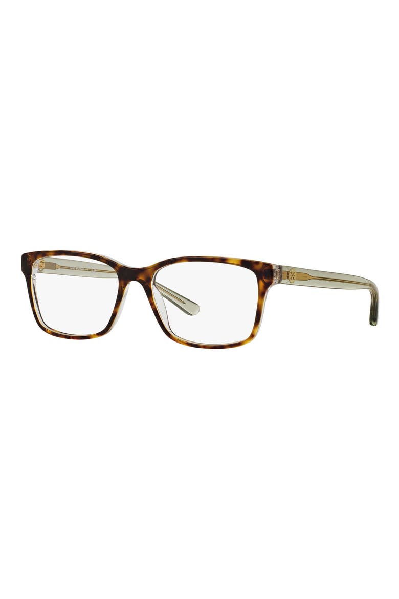 52mm Rectangle Optical Glasses, Alternate, color, BROWN/ CRYSTAL GREEN