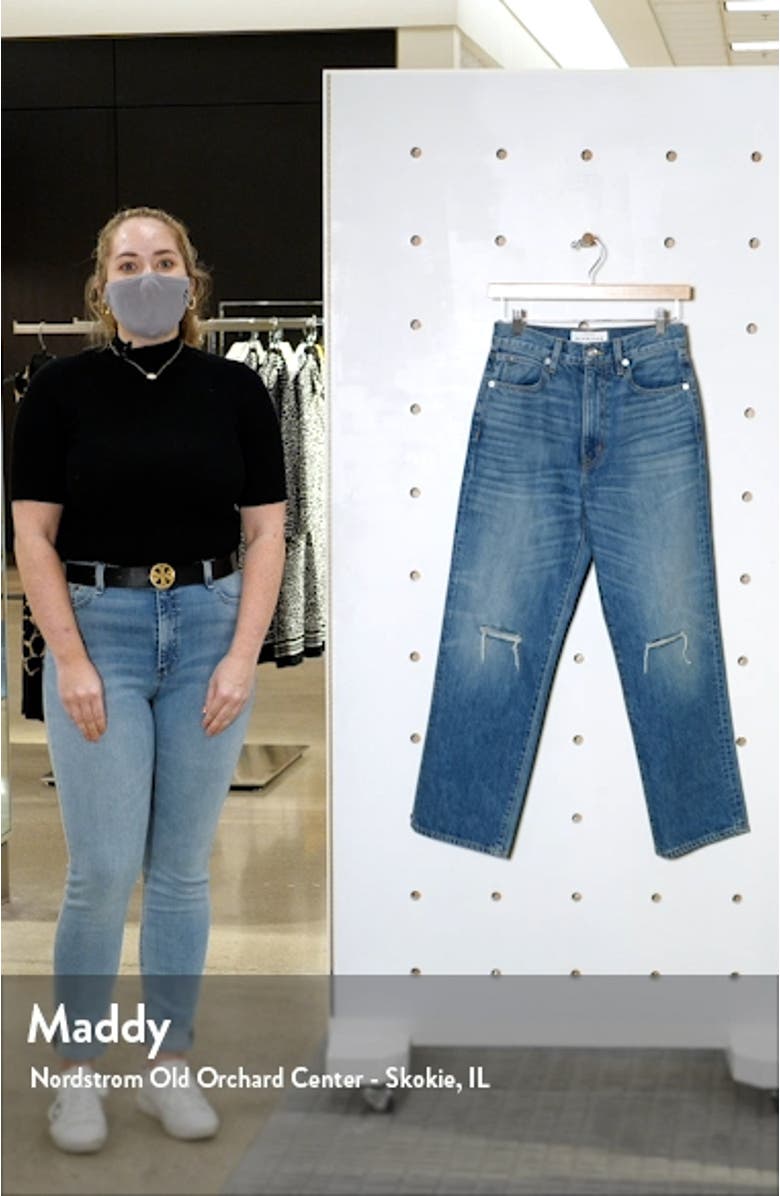 London Ripped High Waist Crop Straight Leg Jeans, sales video thumbnail
