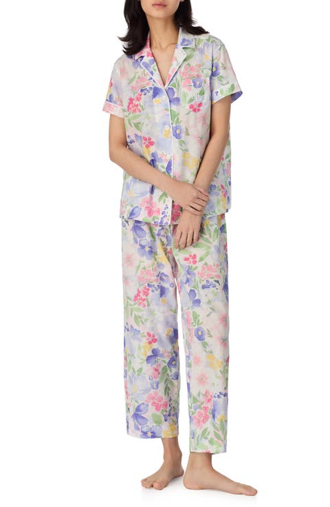 Floral Short Sleeve Crop Pajamas