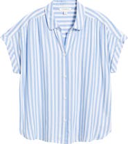 beachlunchlounge Daria Stripe Short Sleeve Button-Up Shirt