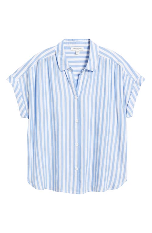 BEACHLUNCHLOUNGE BEACHLUNCHLOUNGE DARIA STRIPE SHORT SLEEVE BUTTON-UP SHIRT