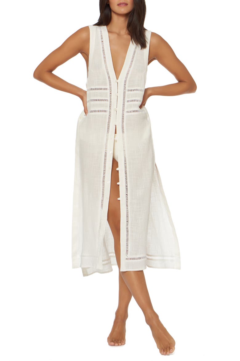 Cover-Up Maxi Dress, Main, color, WHITE