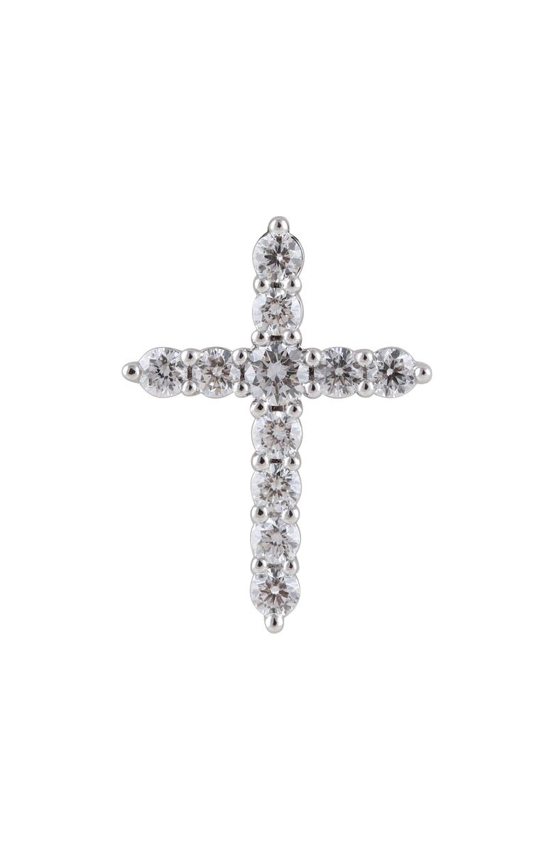 Badgley Mischka Collection 14K White Gold Round Diamond Cross Pendant Necklace - 0.50ct., Alternate, color, 