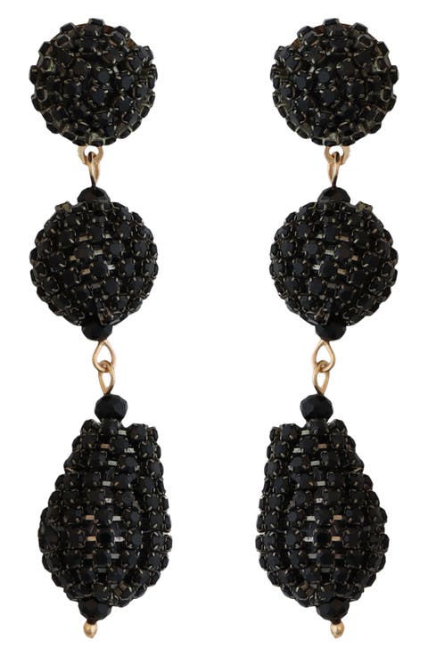 Beaded Linear Drop Earrings