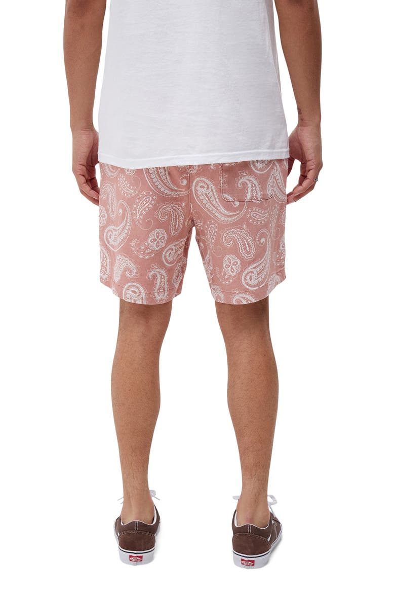 Reed Paisley Twill Swim Trunks, Alternate, color, PINK