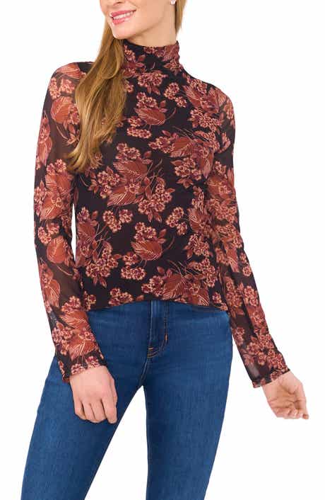 Ted Baker Floral Mesh Turtleneck